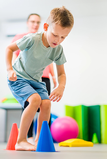 paediatric physiotherapy and DMI therapy session